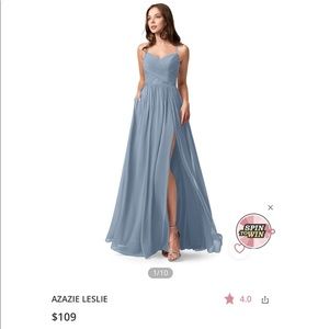 Azazie Leslie - Bridesmaid, Dusty Blue (NEW, A4)